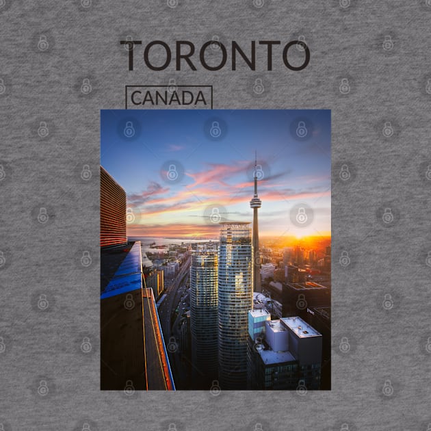 Toronto Ontario Canada Skyline Cityscape Gift for Canadian Canada Day Present Souvenir T-shirt Hoodie Apparel Mug Notebook Tote Pillow Sticker Magnet by Mr. Travel Joy